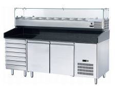 Contatore commerciale Chilier della pizza del congelatore della preparazione della pizza della pasta di acciaio inossidabile