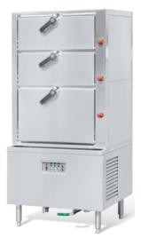 Stile cinese P-SC-3 che cucina il Governo del vapore dei frutti di mare del gas 3-Deck del vapore del riso della gamma